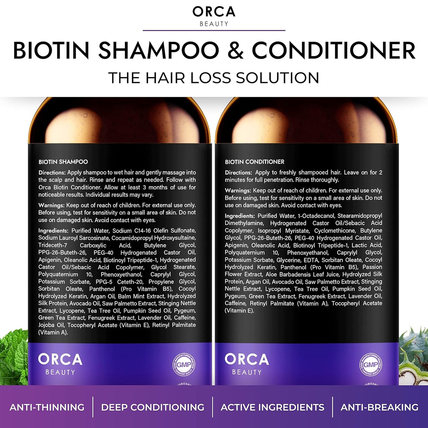 Biotin Shampoo and Conditioner Shampoo for Thinning Hair and Hair Loss - Every Day Shampoo and Conditioner for Women Hair Loss Hair Thickening Shampoo - Biotin Shampoo and Conditioner for Hair Growth