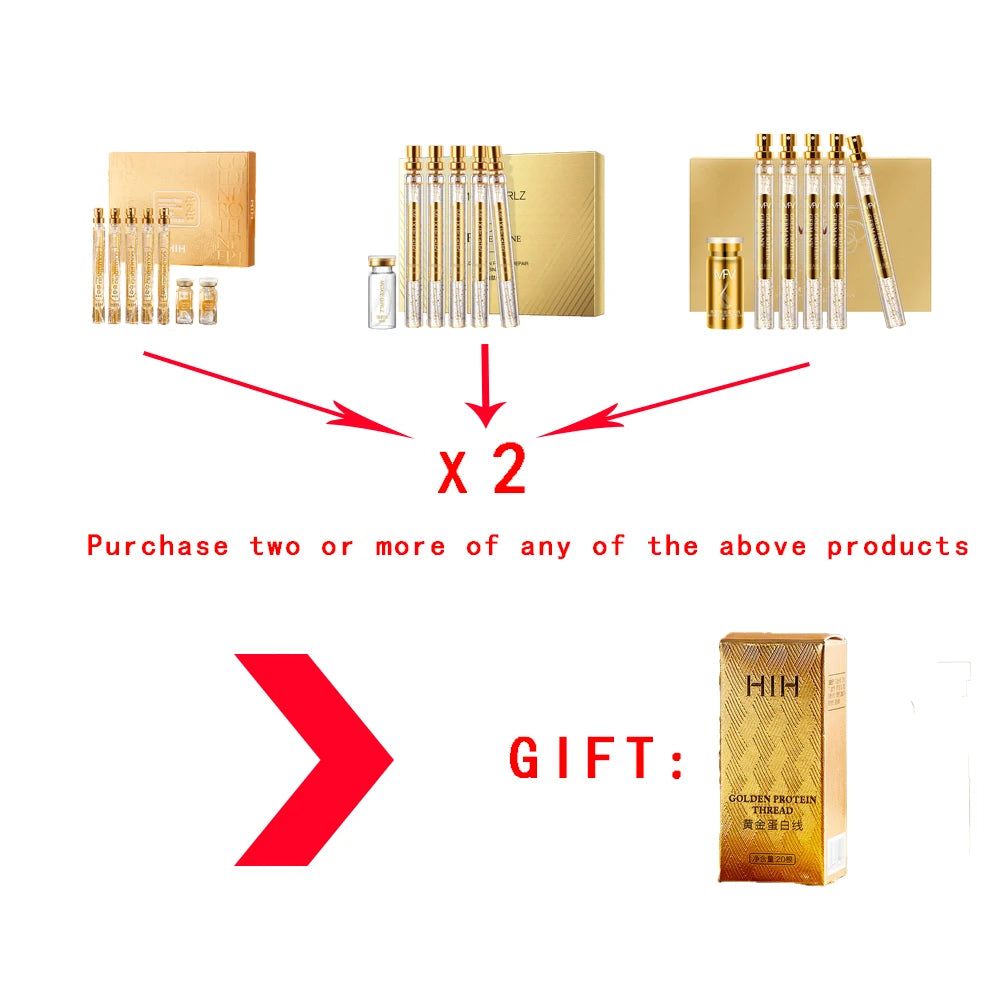 24K Gold Face Serum Active Collagen Silk Thread Facial Essence Smoothing Firming Moisturizing Hyaluronic Skin Care