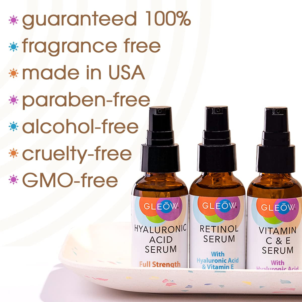 Retinol Serum for Face - Vitamin C Face Serum with Hyaluronic Acid Serum for Face, Vitamin C Serum for Face, Retinol for Face anti Aging Serum, Glow Face Serum 3X1Oz