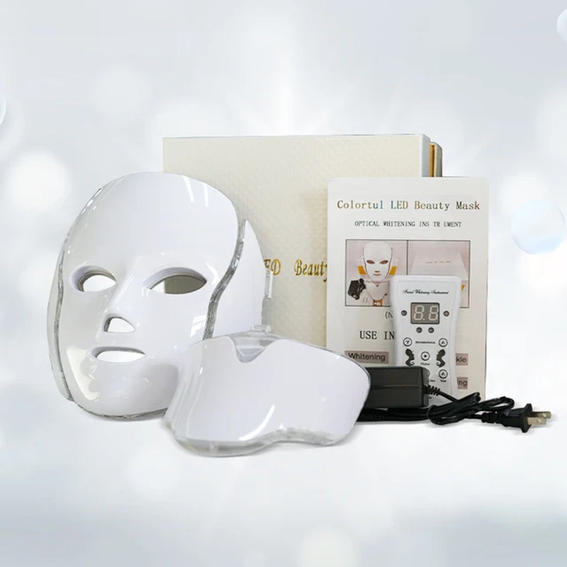 Infrared Thraed Photon Skin Rejuvenation Beauty Mask Includes Neck Mask 7-Color Multi-Functional Anti-Aging Mask to Fade Scars