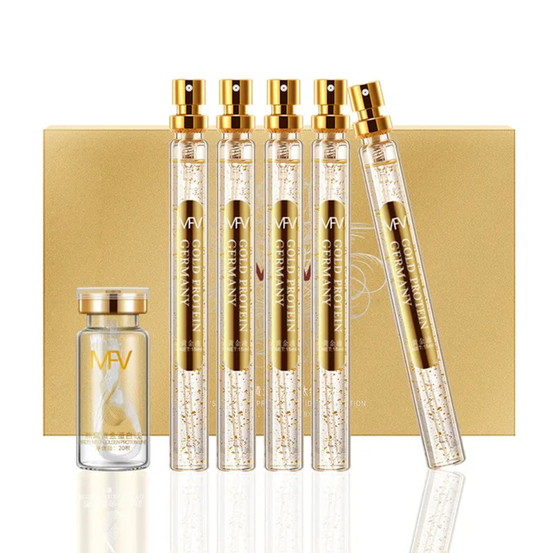 24K Gold Face Serum Active Collagen Silk Thread Facial Essence Smoothing Firming Moisturizing Hyaluronic Skin Care