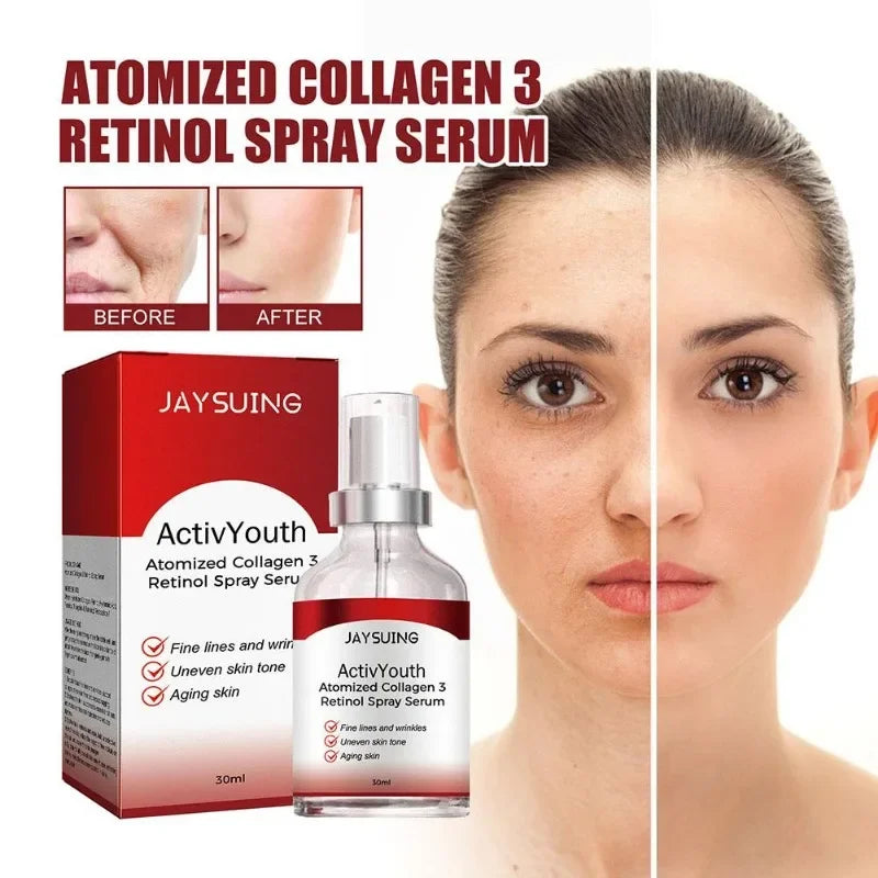 Atomized Collagen Retinol Spray Care Serum Fades Fine Lines Reduce Wrinkles Balance Uneven Skin Tone anti Aging Facial Skin Care