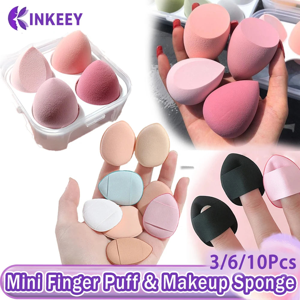 Mini Finger Puff Set Makeup Sponge Face Concealer Foundation Detail Puff Professional Cosmetic Cushion Puff Makeup Beauty Tool